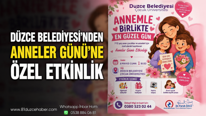 Düzce Belediyesi’nden Anneler Günü’ne Özel Etkinlik