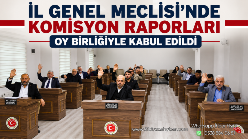 İl Genel Meclisi’nde Komisyon Raporları Oy Birliğiyle Kabul Edildi