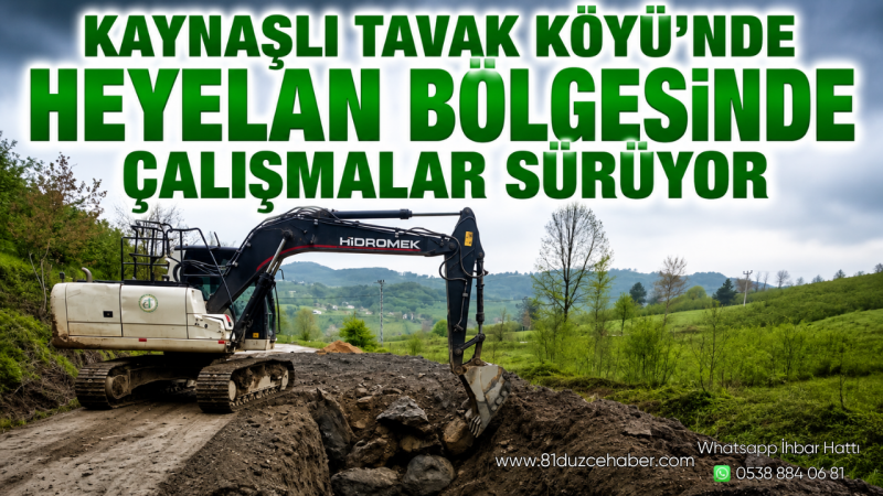 Kaynaşlı Tavak Köyü’nde Heyelan Bölgesinde Çalışmalar Sürüyor
