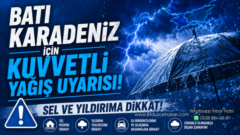 Batı Karadeniz İçin Kuvvetli Yağış Uyarısı: Sel ve Yıldırıma Dikkat