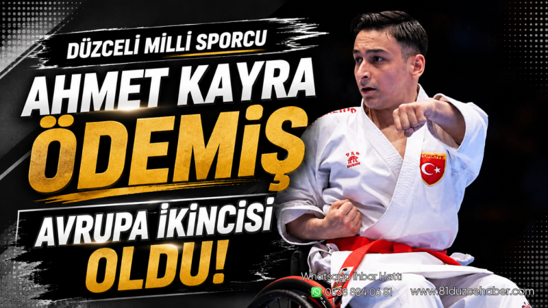Düzceli Milli Sporcu Ahmet Kayra Ödemiş Avrupa İkincisi Oldu