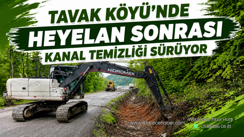 Tavak Köyü’nde Heyelan Sonrası Kanal Temizliği Sürüyor