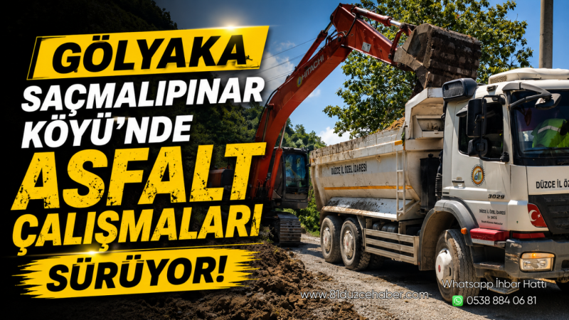 Gölyaka Saçmalıpınar Köyü’nde Asfalt Çalışmaları Sürüyor