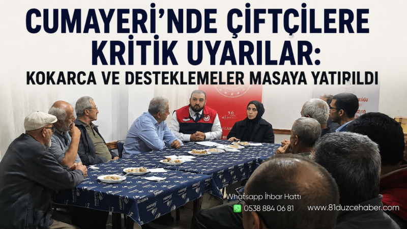 Cumayeri’nde Çiftçilere Kritik Uyarılar: Kokarca ve Desteklemeler Masaya Yatırıldı