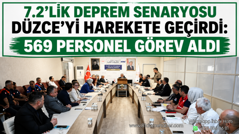 7.2’lik Deprem Senaryosu Düzce’yi Harekete Geçirdi: 569 Personel Görev Aldı