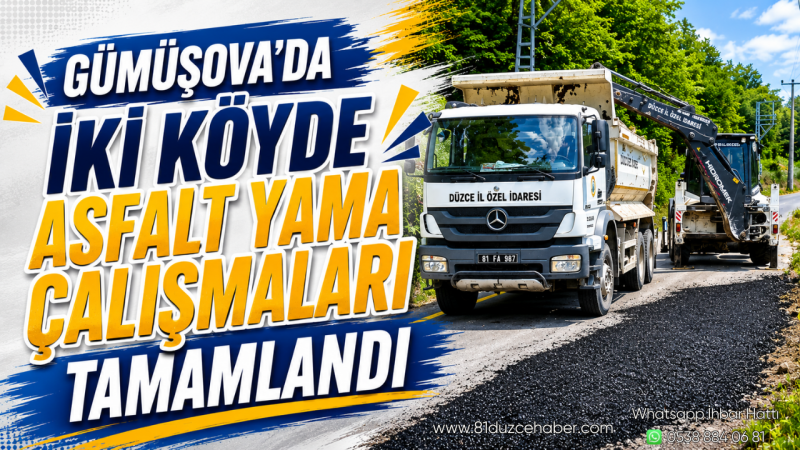 Gümüşova’da İki Köyde Asfalt Yama Çalışmaları Tamamlandı