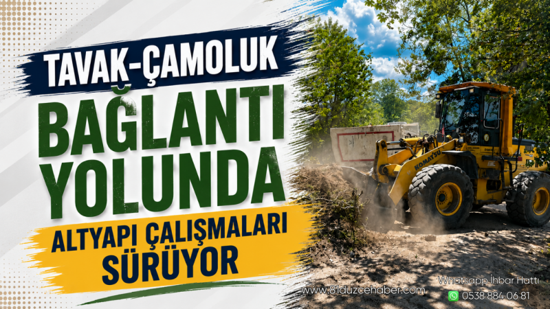Tavak-Çamoluk Bağlantı Yolunda Altyapı Çalışmaları Sürüyor