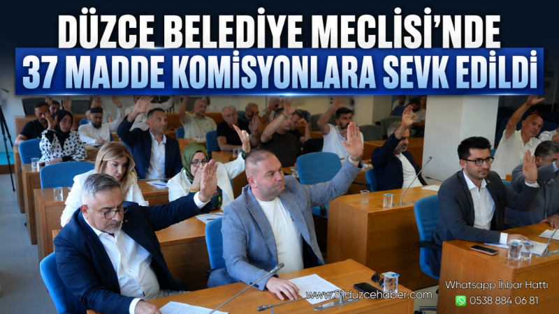 Düzce Belediye Meclisi'nde 37 Madde Komisyonlara Sevk Edildi