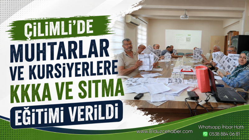 Çilimli'de Muhtarlar Ve Kursiyerlere KKKA Ve Sıtma Eğitimi Verildi