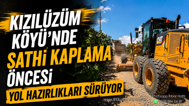 Kızılüzüm Köyü'nde Sathi Kaplama Öncesi Yol Hazırlıkları Sürüyor