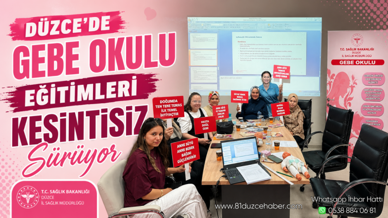 Düzce'de Gebe Okulu Eğitimleri Kesintisiz Sürüyor