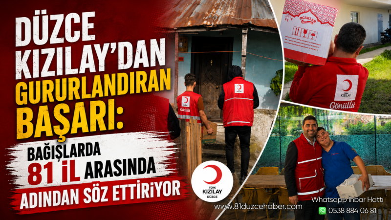 Düzce Kızılay’dan Gururlandıran Başarı: Bağışlarda 81 İl Arasında Adından Söz Ettiriyor