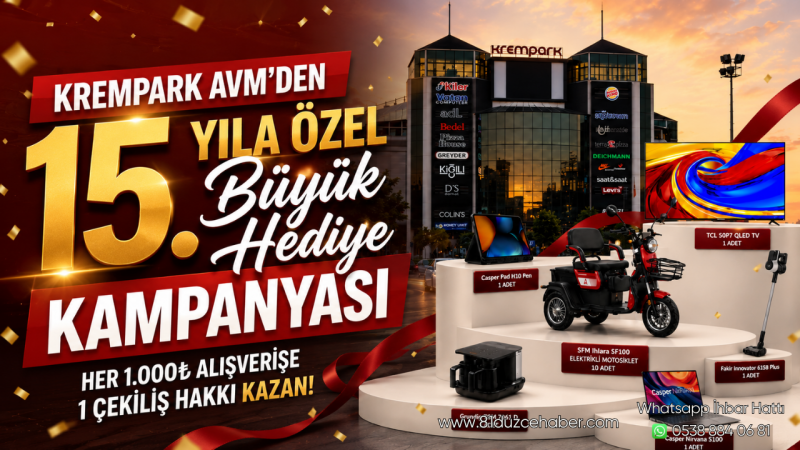Krempark AVM’den 15. Yıla Özel Büyük Hediye Kampanyası