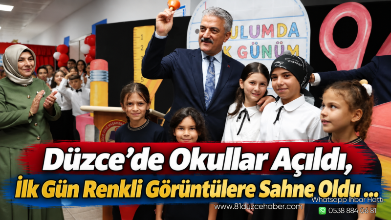 Düzce’de Okullar Açıldı, İlk Gün Renkli Görüntülere Sahne Oldu