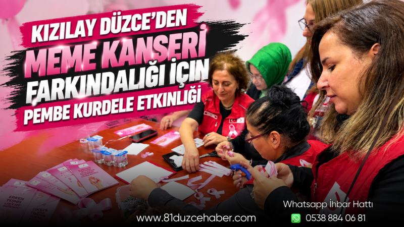 Kızılay Düzce’den Meme Kanseri Farkındalığı İçin Pembe Kurdele Etkinliği