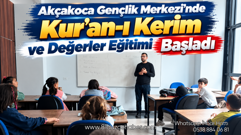 Akçakoca Gençlik Merkezi’nde Kur’an-ı Kerim ve Değerler Eğitimi Başladı